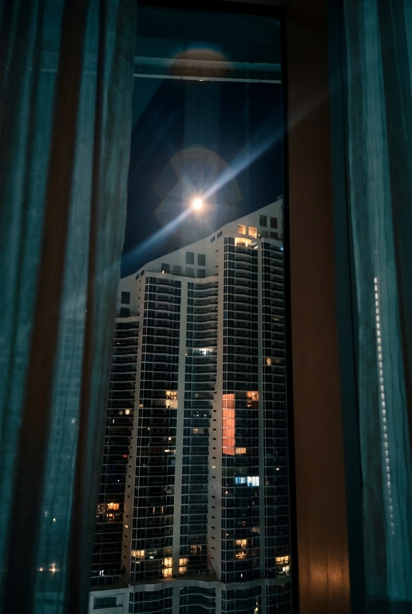 a summer full moon view.